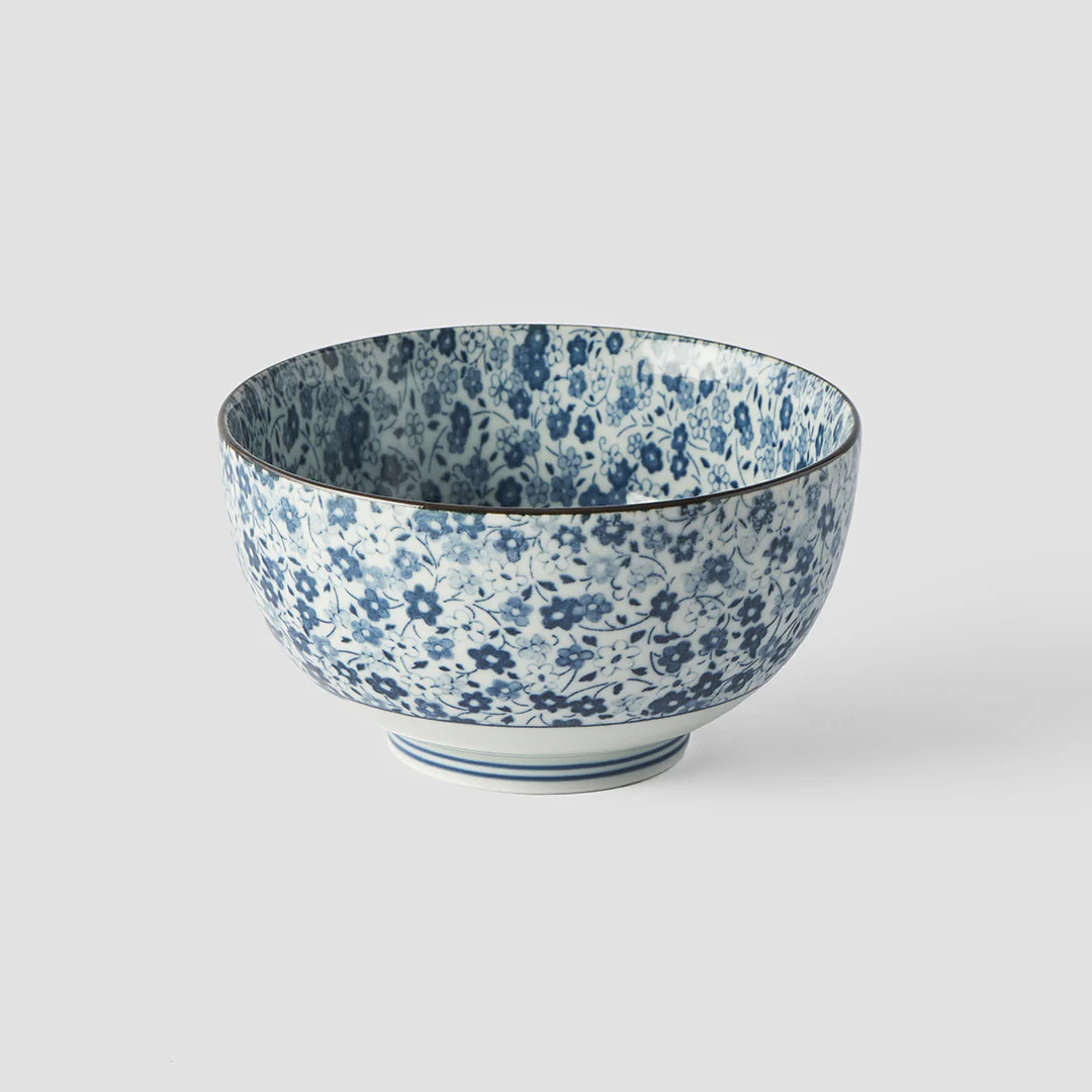Blue Daisy medium U-shape bowl 13cm