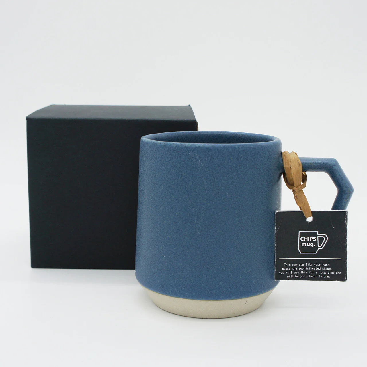 CHIPS Mat Sand Blue Gift Boxed Mug with Handle 380ml - Image 6