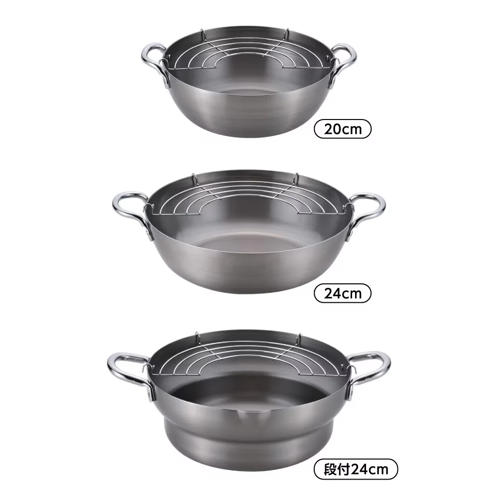 Chitose Iron Tempura Frying Pot with Stepped Rim 24cm - Image 3