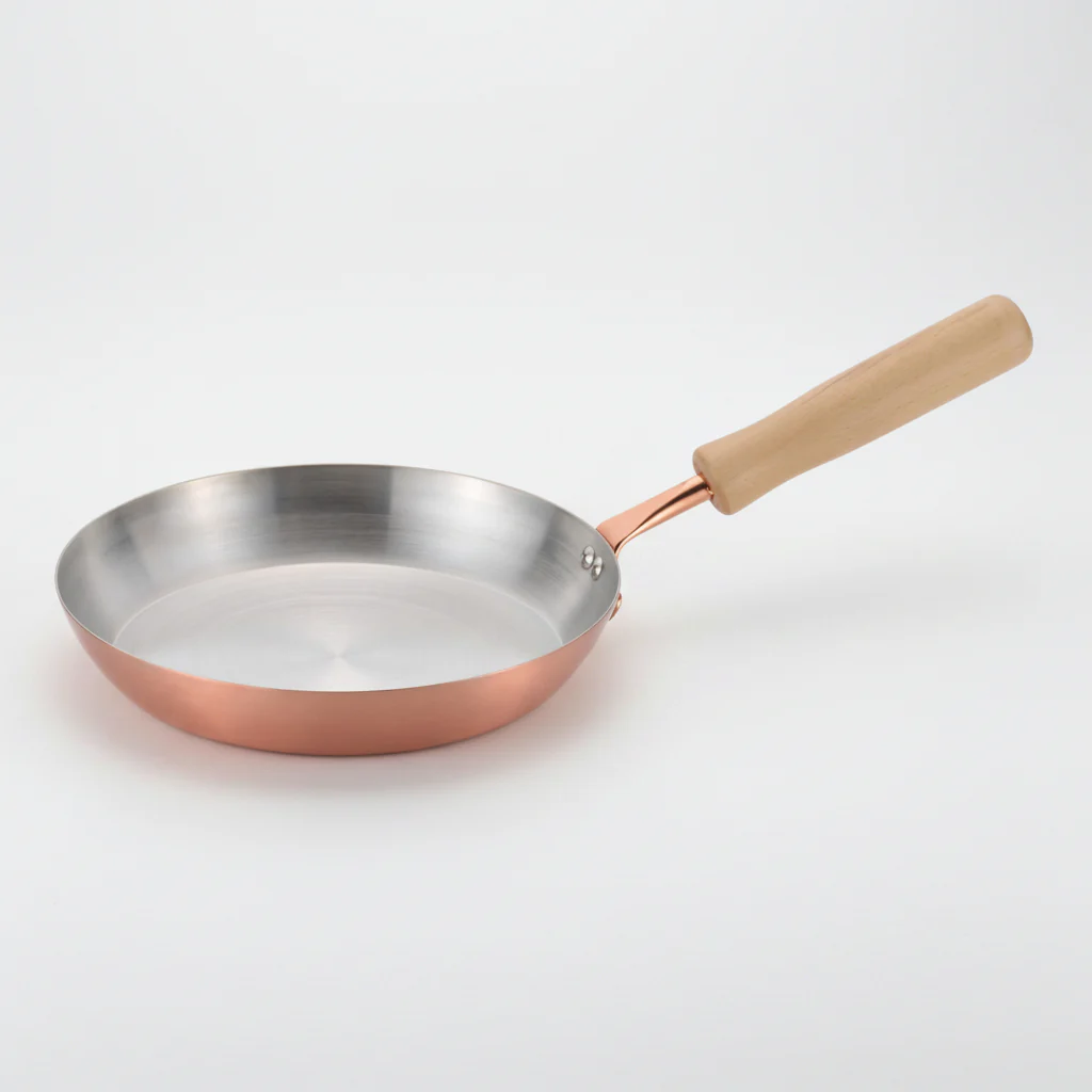 Chitose Pure Copper Frying Pan with Wooden Handle 20cm