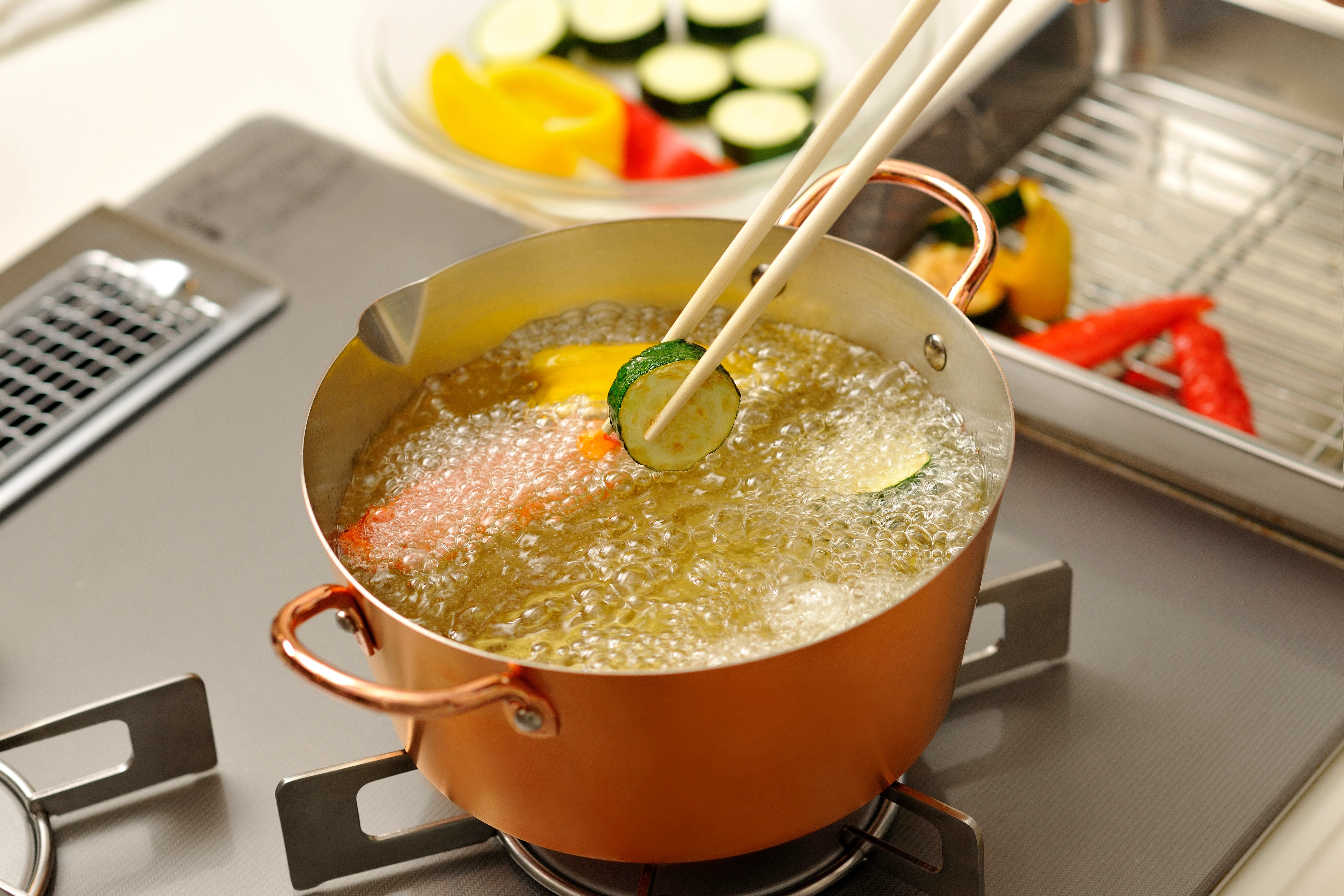 Chitose Pure Copper Tempura Pot 20cm - Image 2