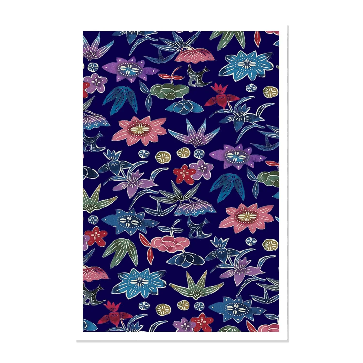 Chiyogami Flowers Embossed Note Cards - 12 Cards - Image 3