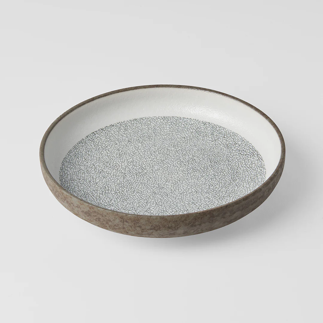 Crazed Grey high rim 22cm