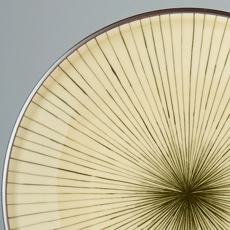Dark Green Converging Lines Dinner Plate 25cm - Image 2