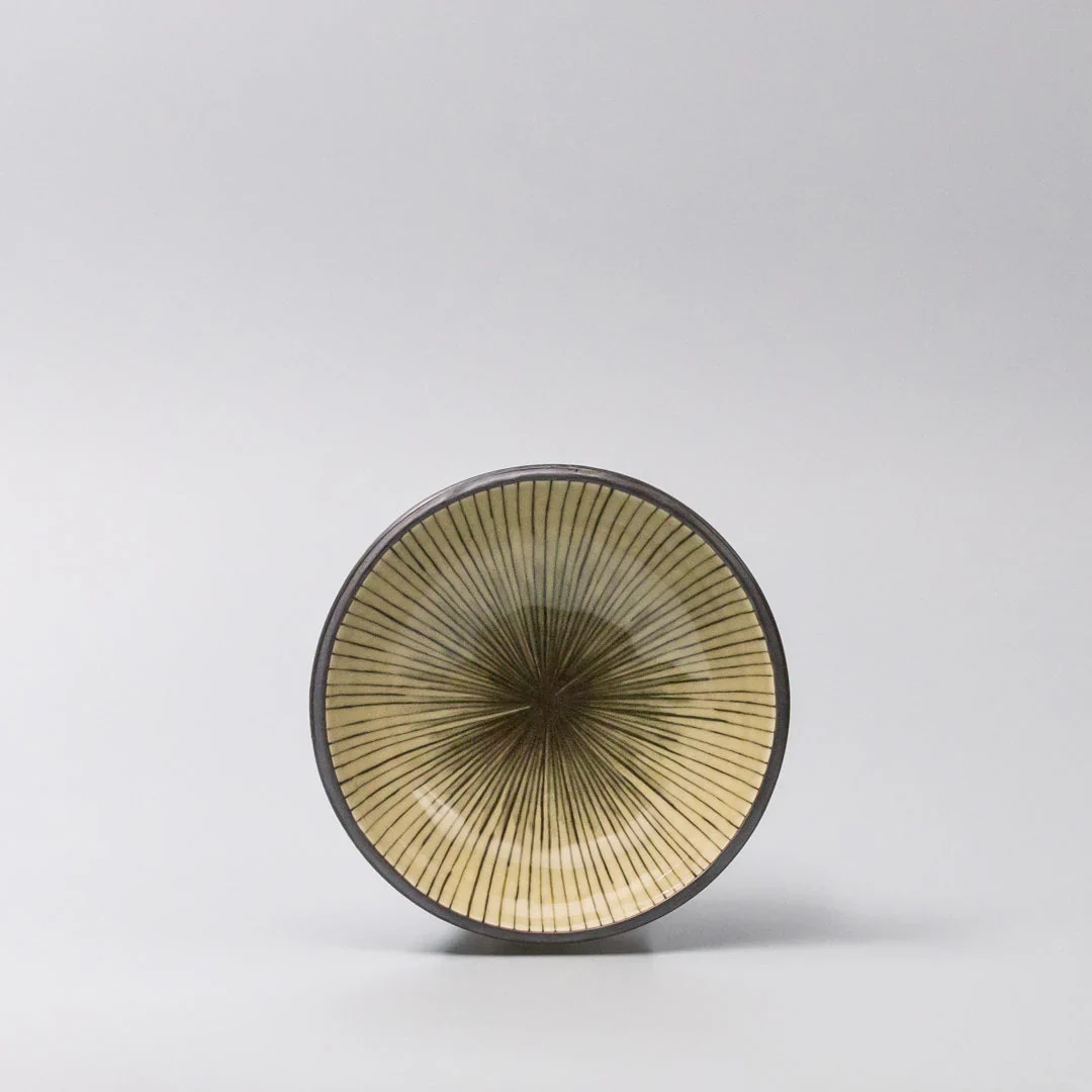 Dark Green Converging Small shallow Bowl 13cm - Image 3