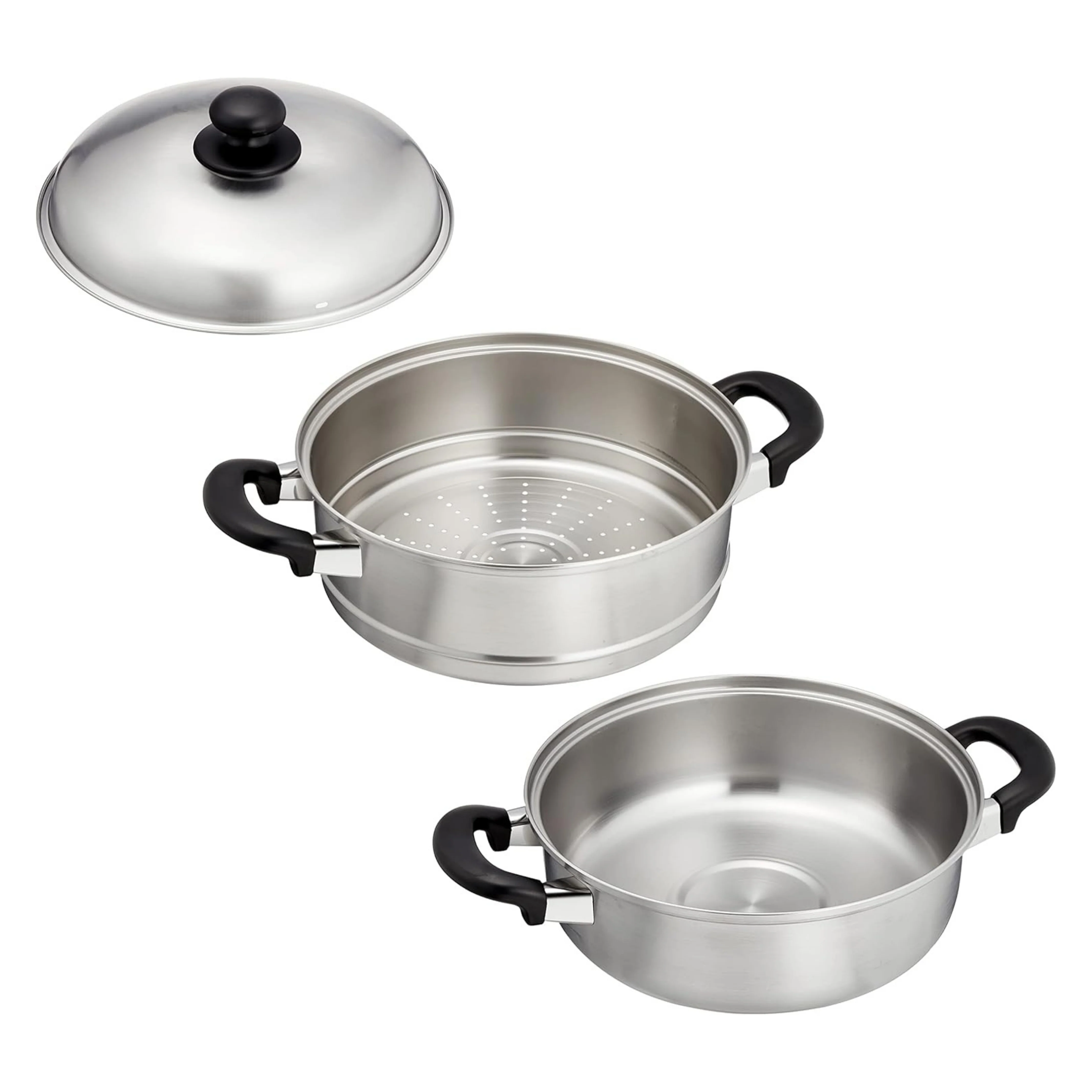 Enzo Classic Stainless Steel Saucepan & Two-Tier Steamer Set with Ladle - Image 7