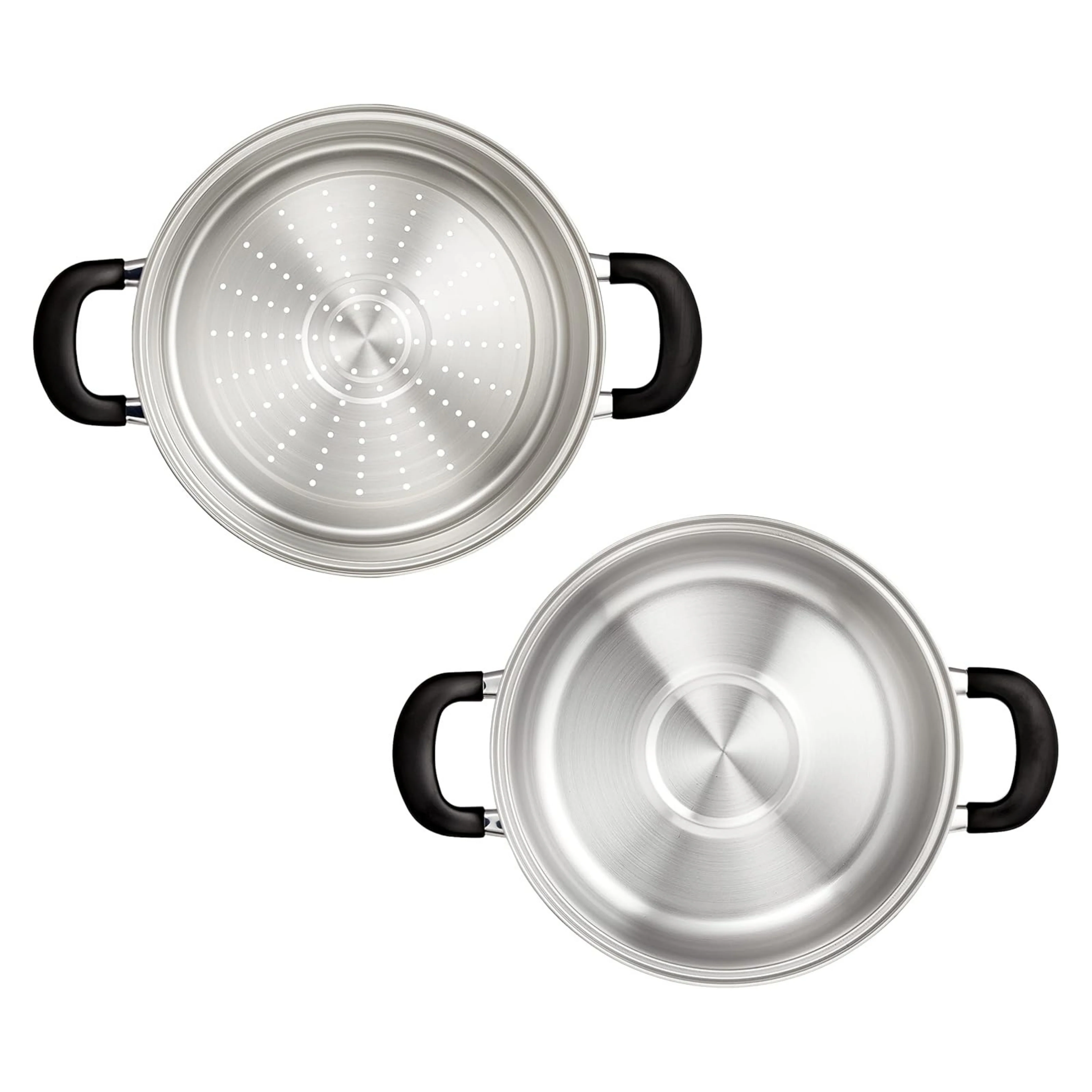 Enzo Classic Stainless Steel Saucepan & Two-Tier Steamer Set with Ladle - Image 8