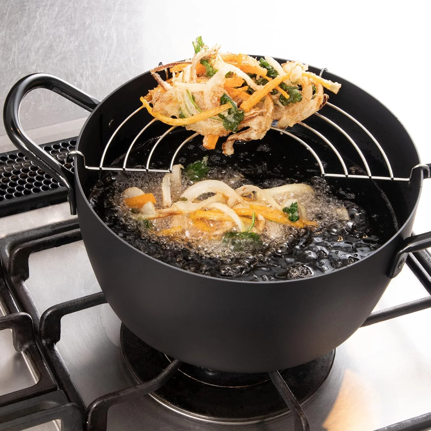 Enzo Iron Deep Tempura Frying Pot 18cm - Image 3