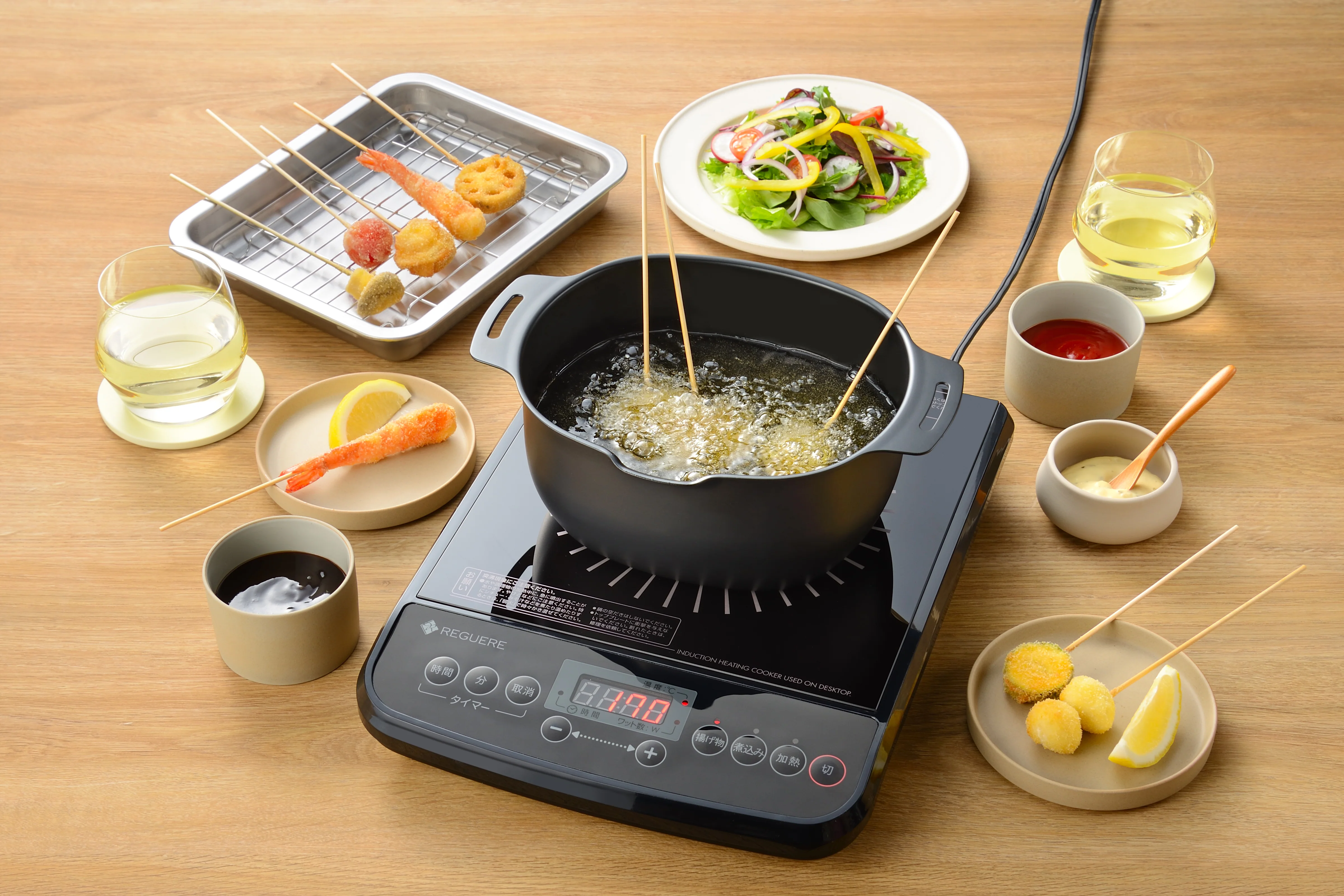 Enzo Iron Oval Tempura Frying Pot with Thermometer 20 × 17cm - Image 2