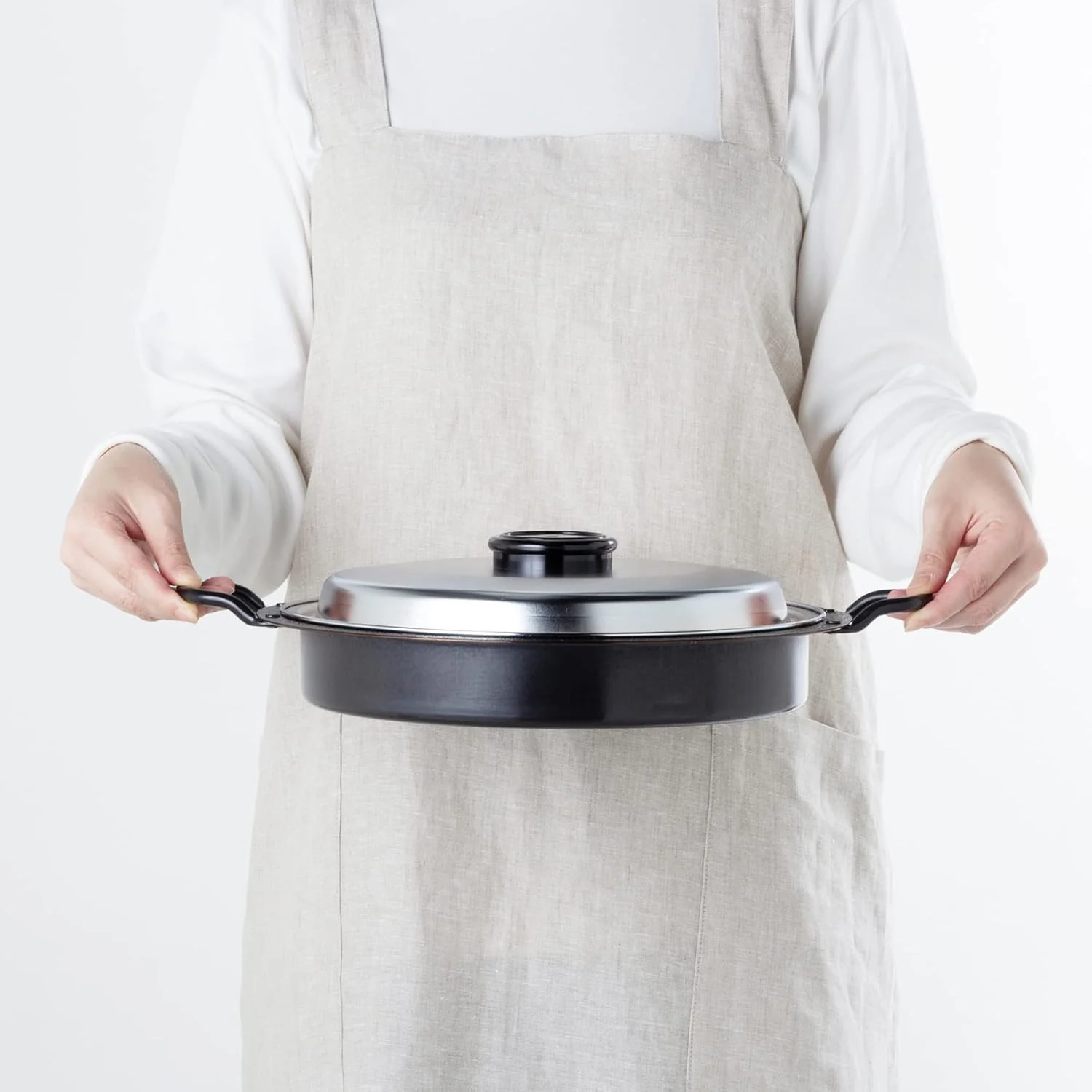 Enzo Iron Yakiniku & Gyoza Grill Pan with Stainless Steel Lid 26cm - Image 6