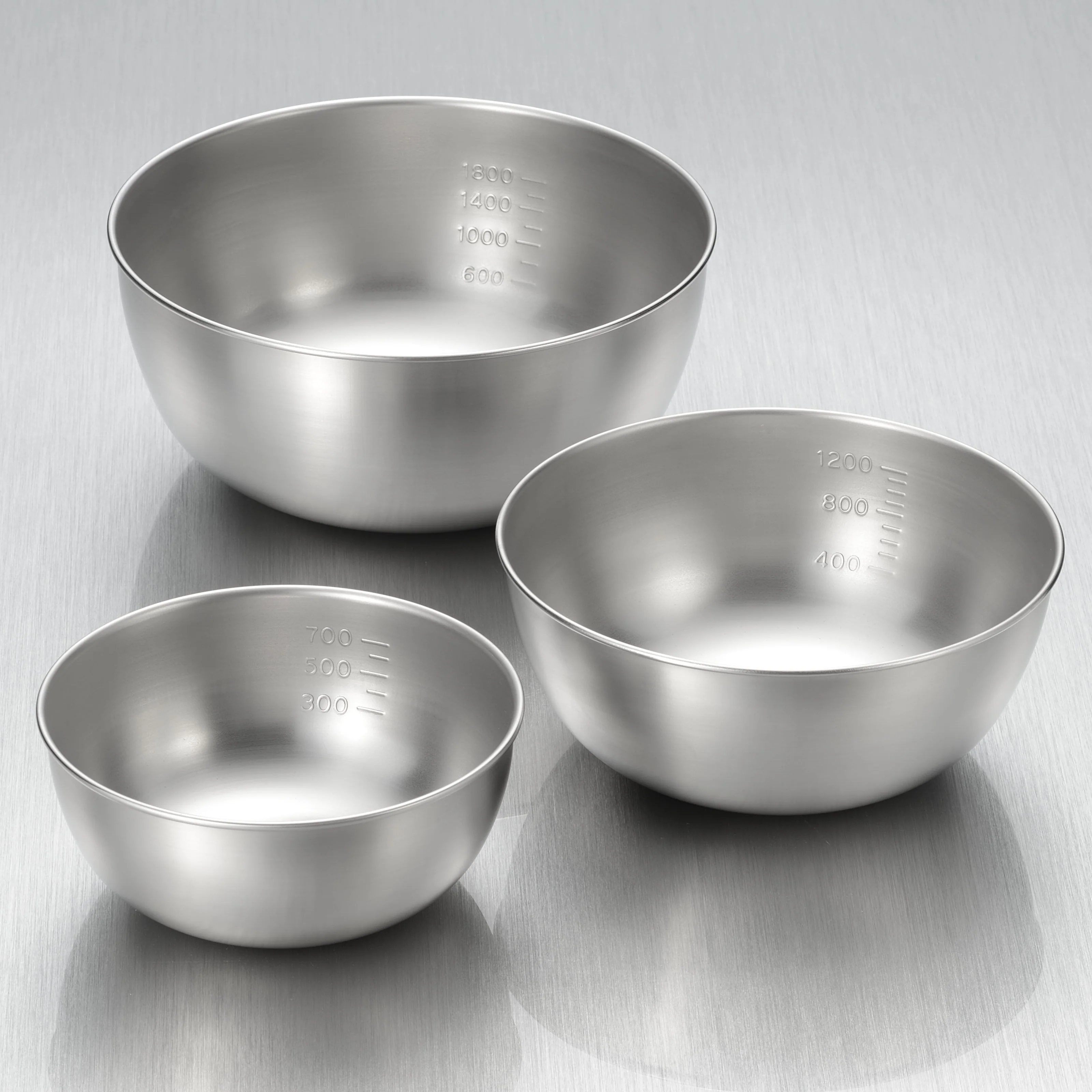 Enzo Stainless Steel 3-Piece Mixing Bowl Set