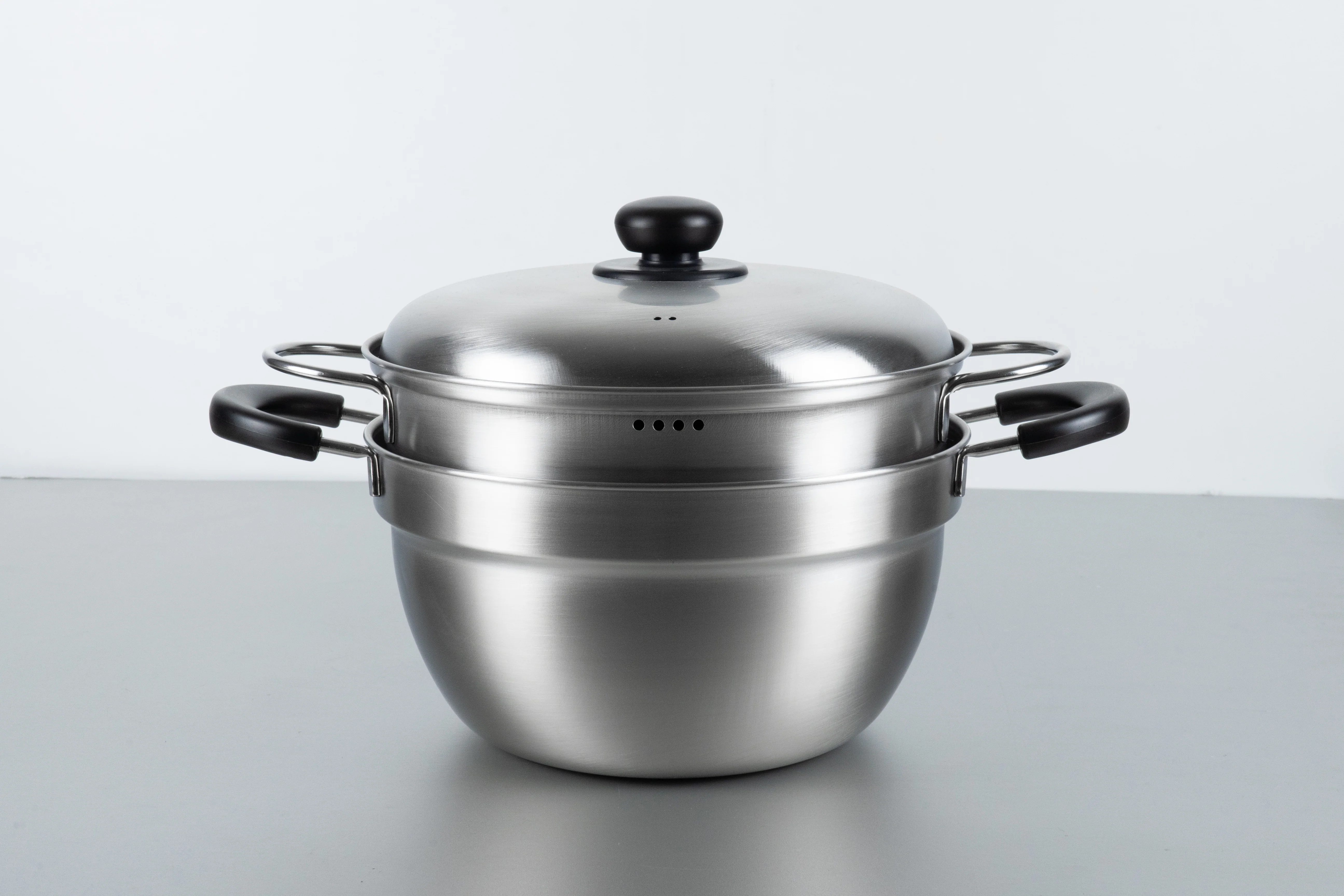 Enzo Stainless Steel Deep-Rim Two-Tier Steamer 23cm - Image 3
