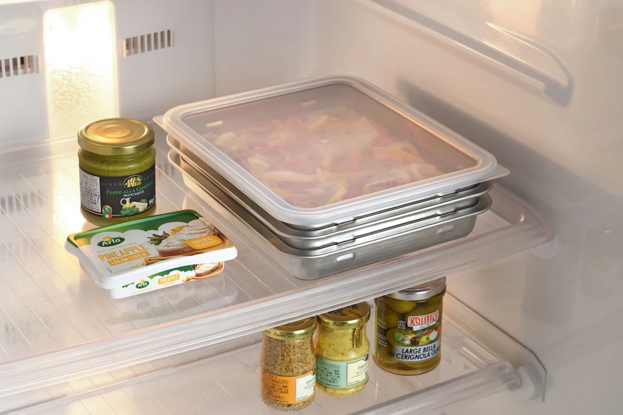 Enzo Stainless Steel Stackable 3 Pcs Prep Tray Set with Rack - Image 4