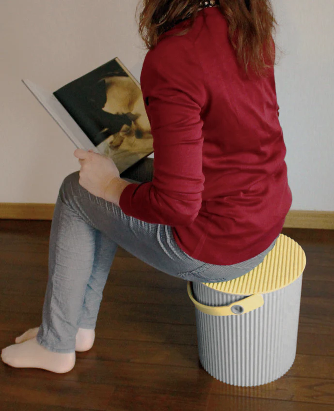 Hachiman Fraichair L Storage Bucket 10L - Grey Yellow - Image 12