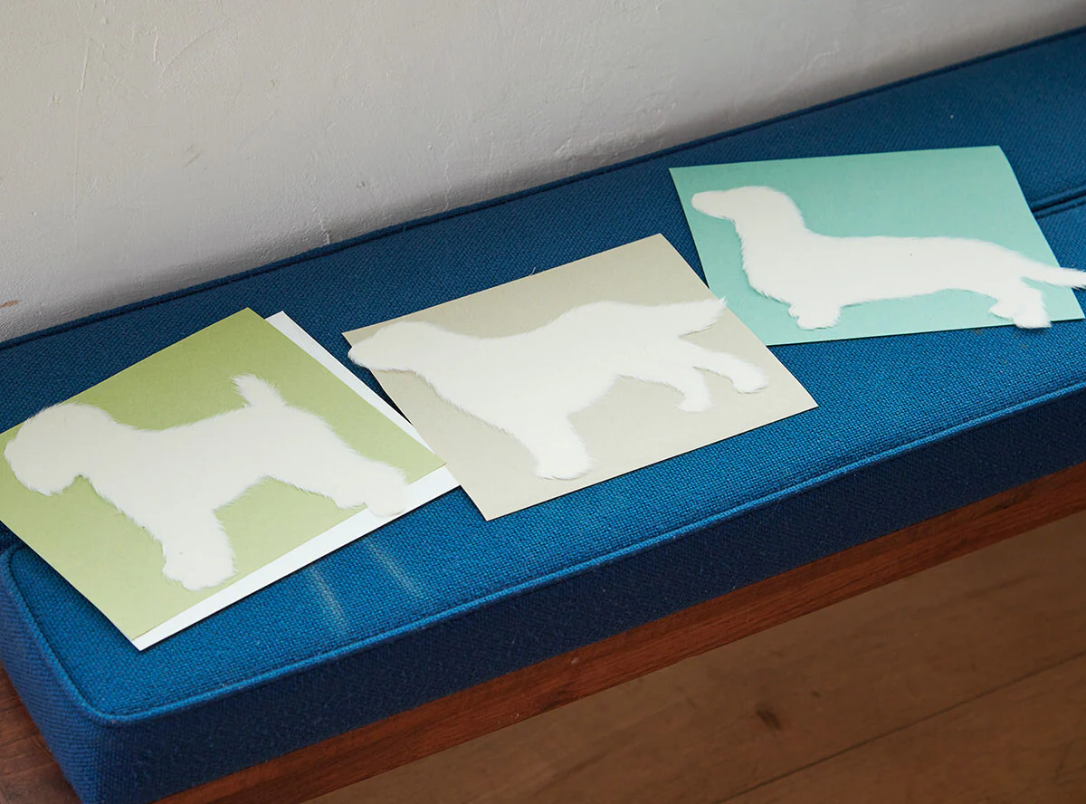 Handmade Japanese Mino Washi Shiba Message Card - Image 5