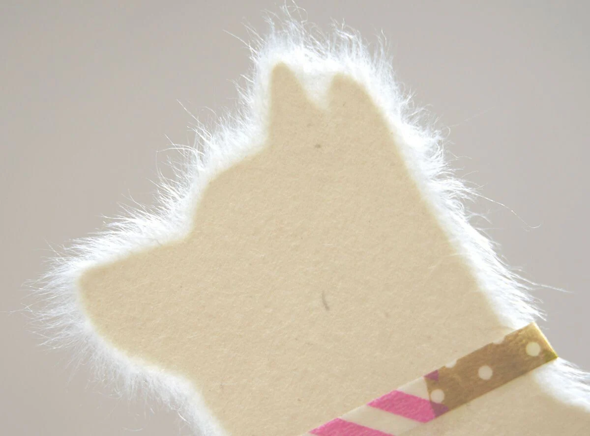 Handmade Japanese Mino Washi Shiba Message Card - Image 2