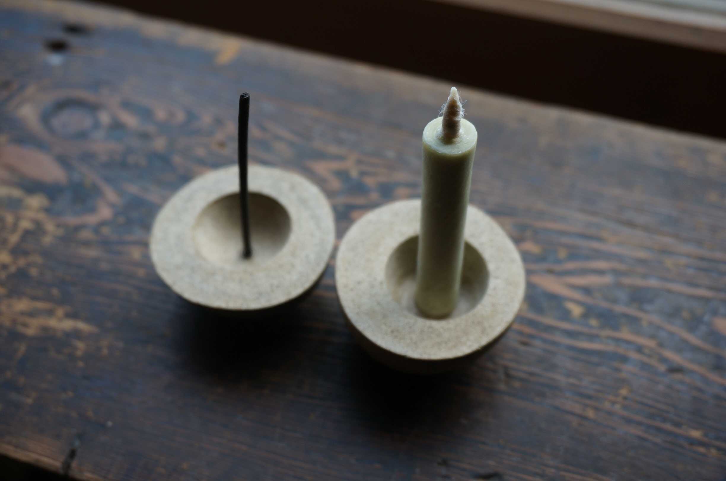 Haze Kodama Candle & Incense Holder - Ash Grey - Image 5