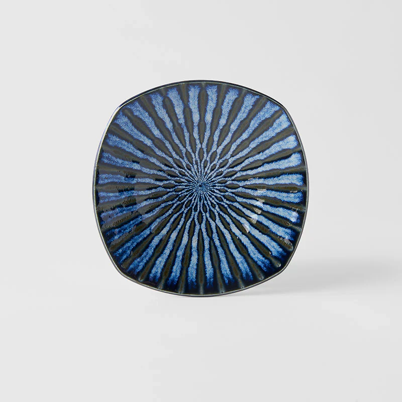 Indigo Drip Square Plate 18cm - Image 3