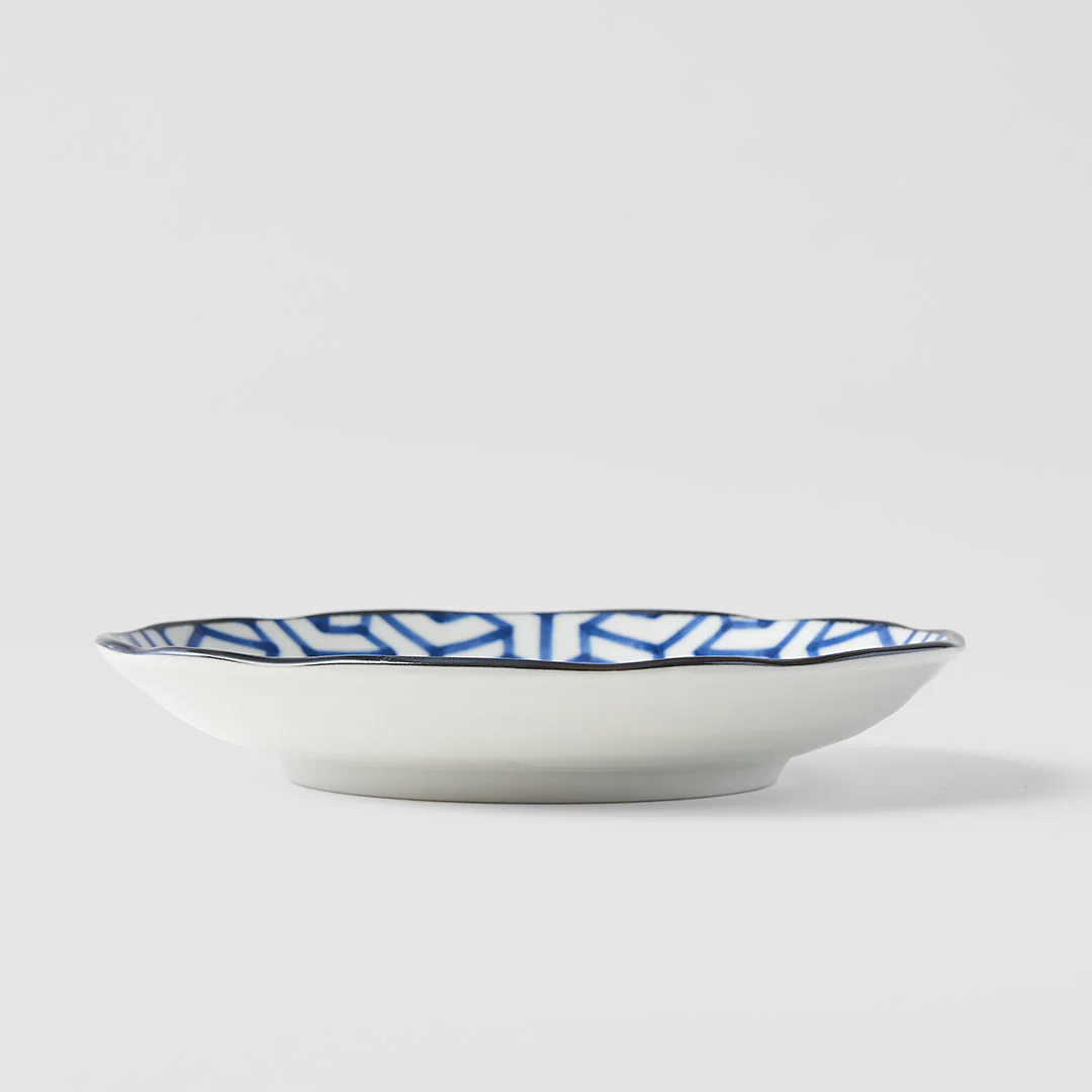 Indigo Herringbone Ikat plate 16cm - Image 3