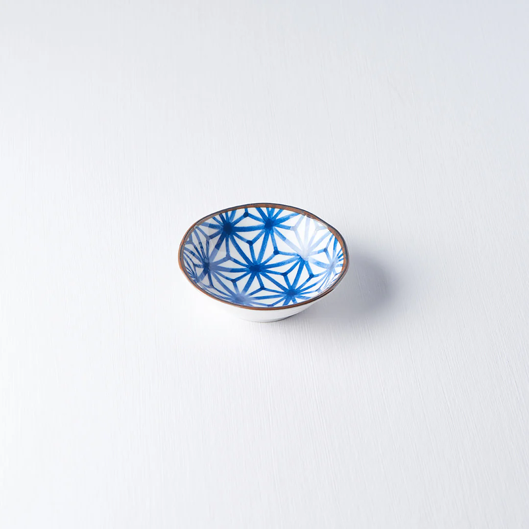 Indigo Starburst Ikat sauce dish 11cm - Image 2