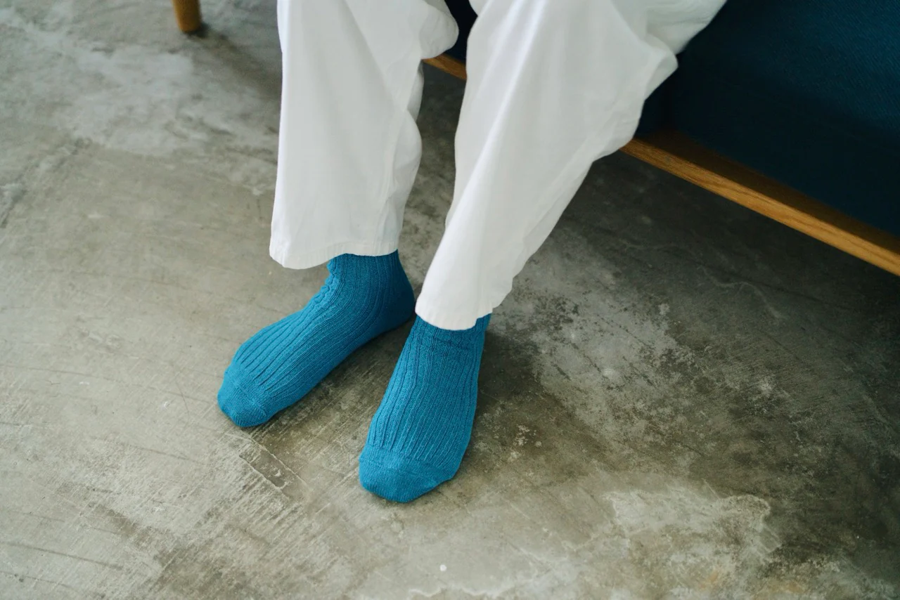 Linen Ribbed Socks - Tenkawa River - Image 3