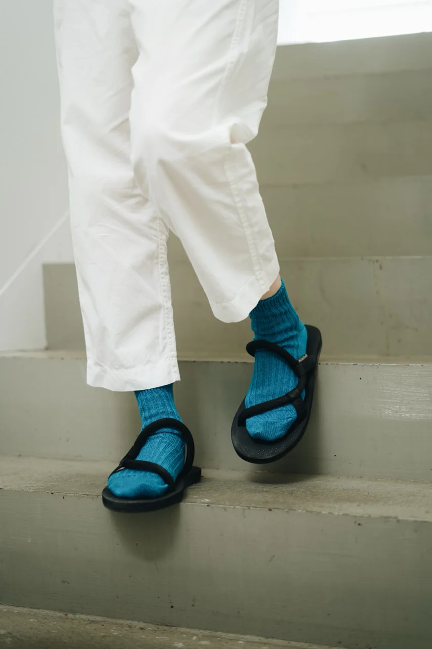 Linen Ribbed Socks - Tenkawa River - Image 6