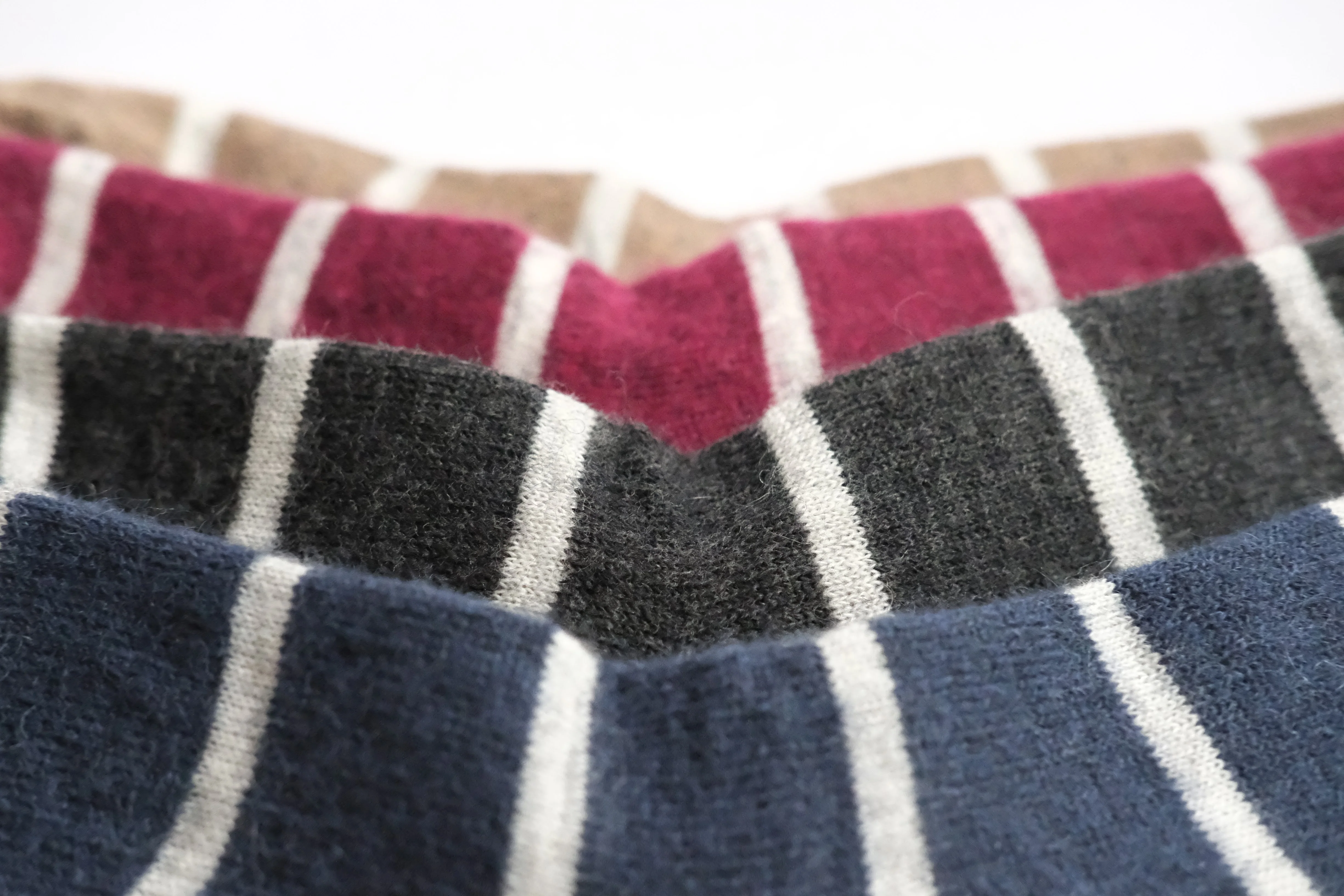 Mohair Wool Border Socks - Navy - Image 6