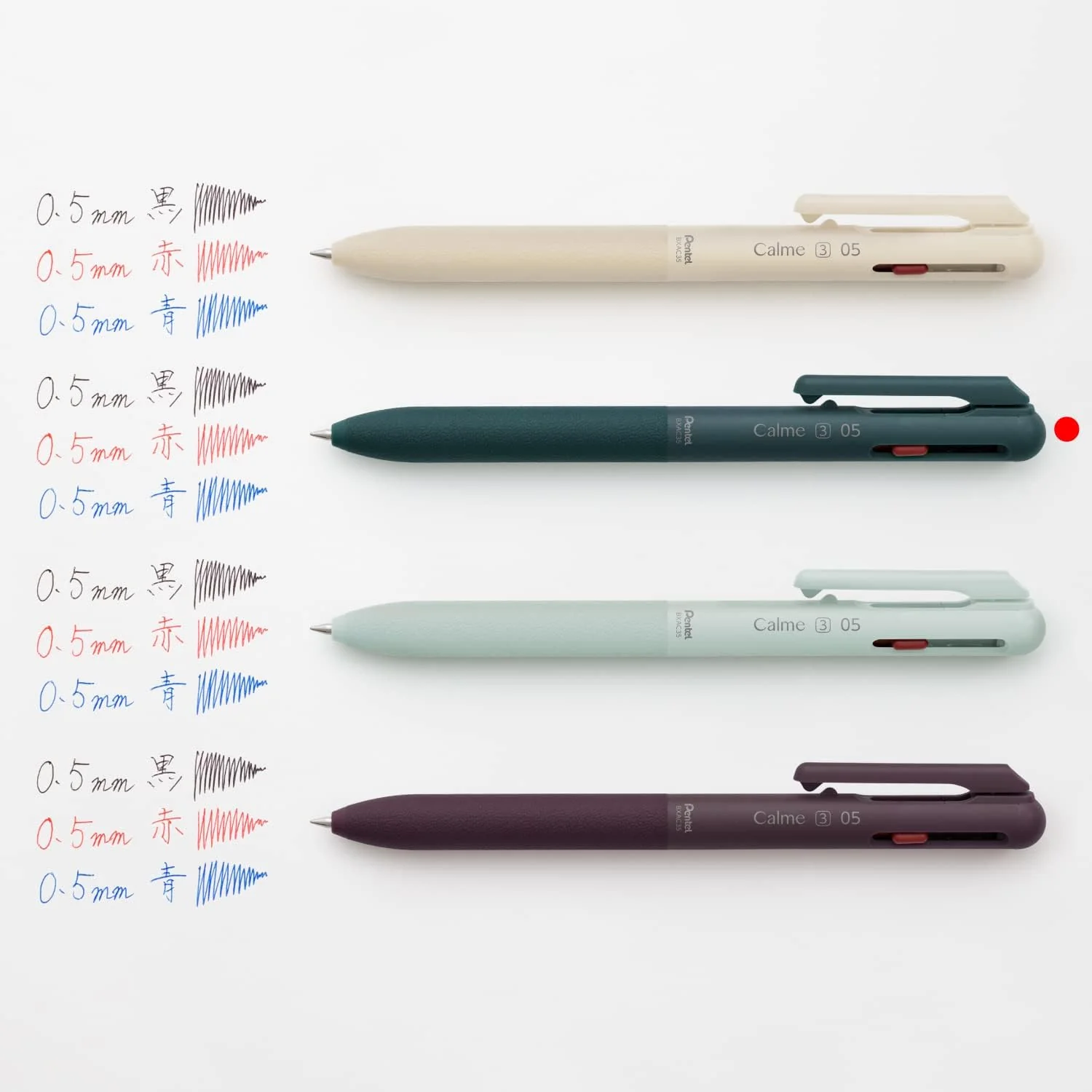 Pentel Calme 3 Colours Ballpoint Pen 0.5mm - Turquoise Blue - Image 8