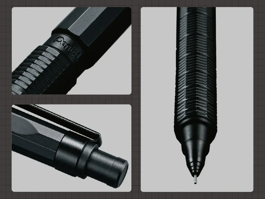 Pentel Orenz Nero 0.2mm Mechanical Pencil Set with Ain Lead & Eraser - Image 13