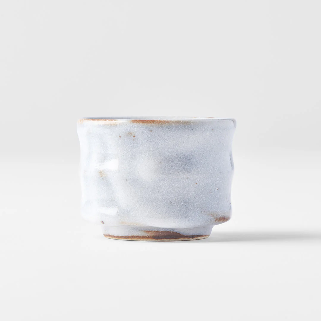 Sake cup ridged outer rust with white cloud 50ml - Image 2