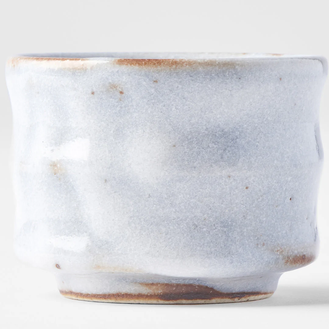 Sake cup ridged outer rust with white cloud 50ml - Image 3