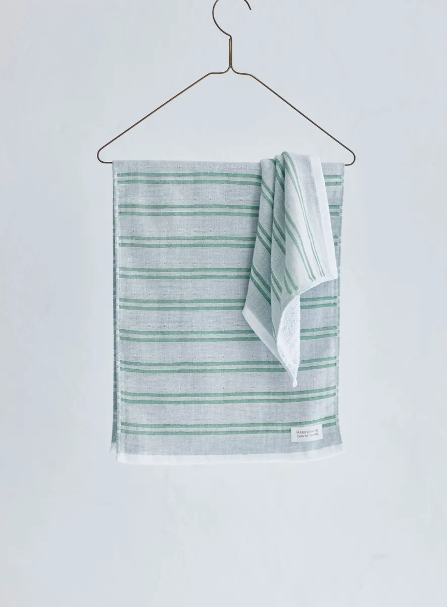 Marushin Shima Towel Double Stripe - Forest - Image 2