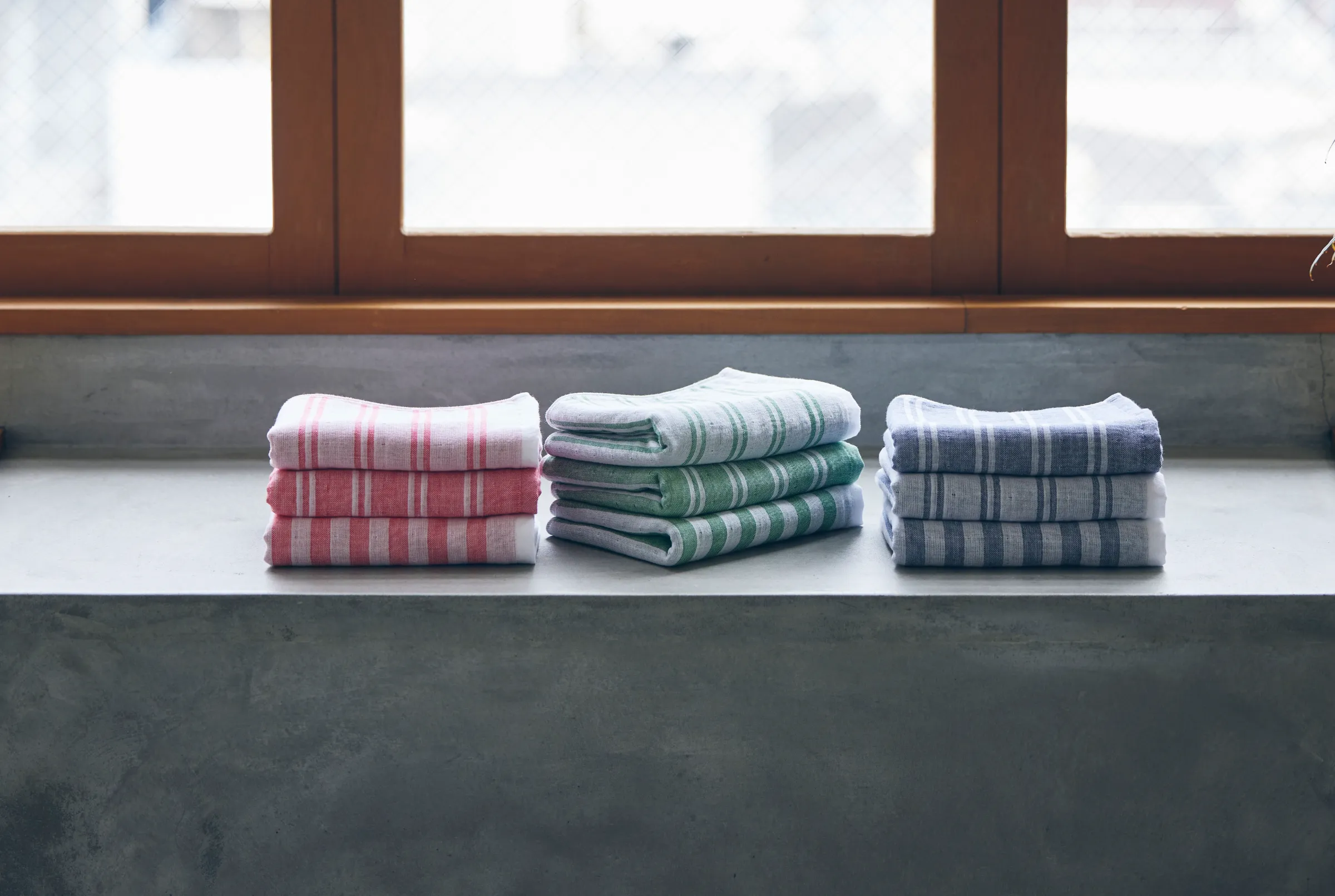 Marushin Shima Towel Double Stripe - Forest - Image 4