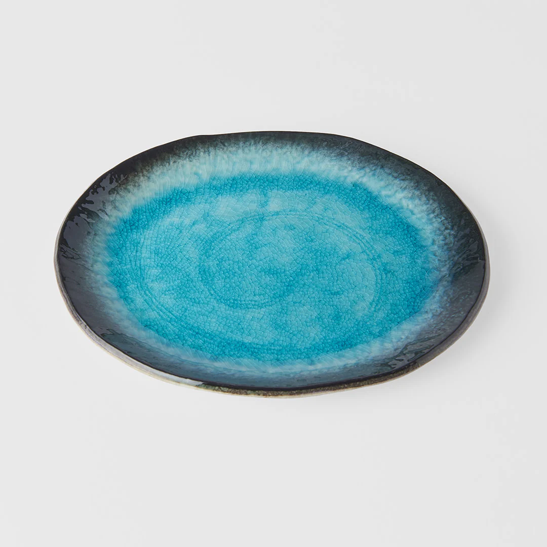 Sky Blue oval flat plate 22cm - Image 2