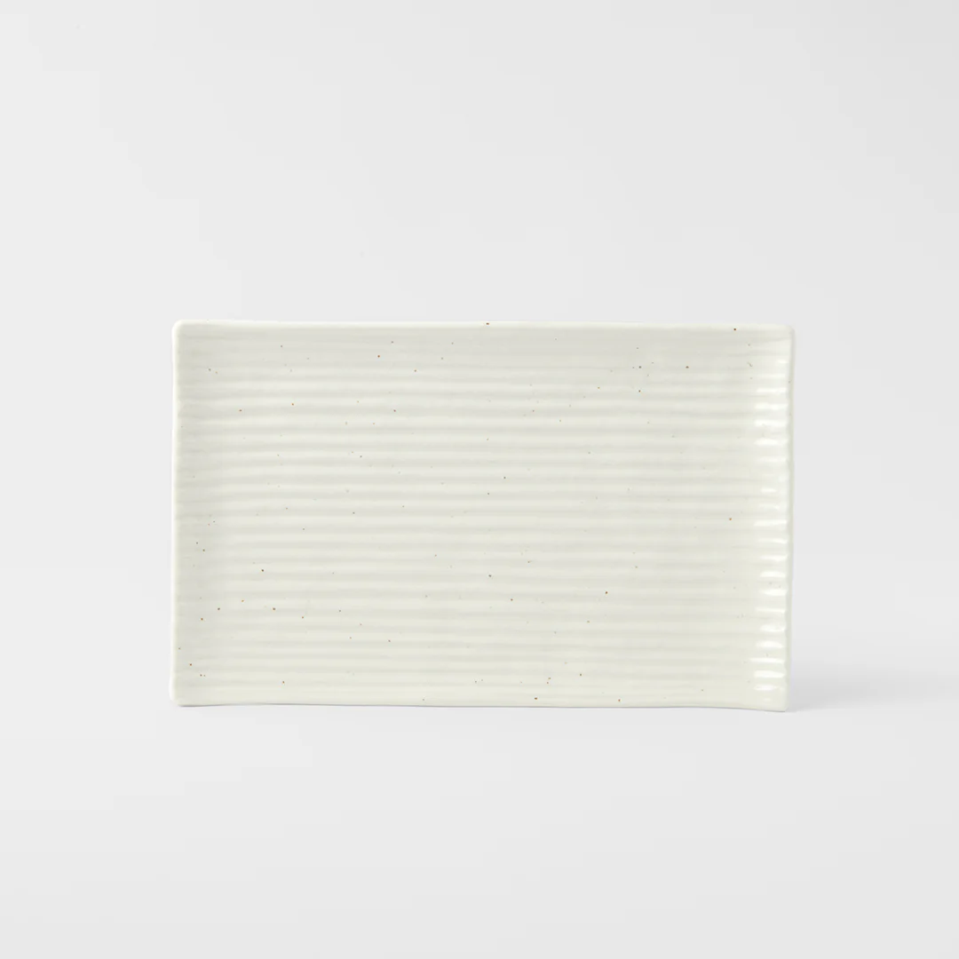 Sushi Plate White Contour Glaze 24cm