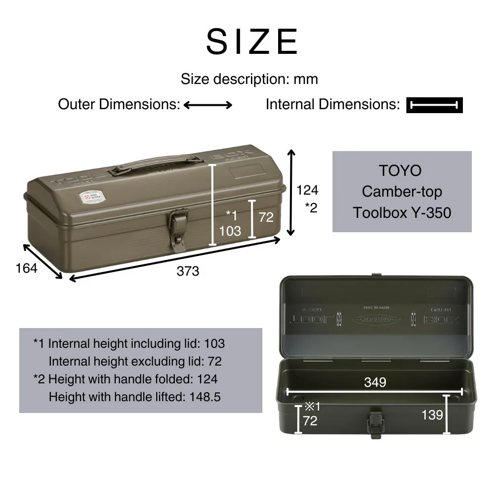 Toyo Steel Camber-top Toolbox Y-350 Duck Blue - Image 4