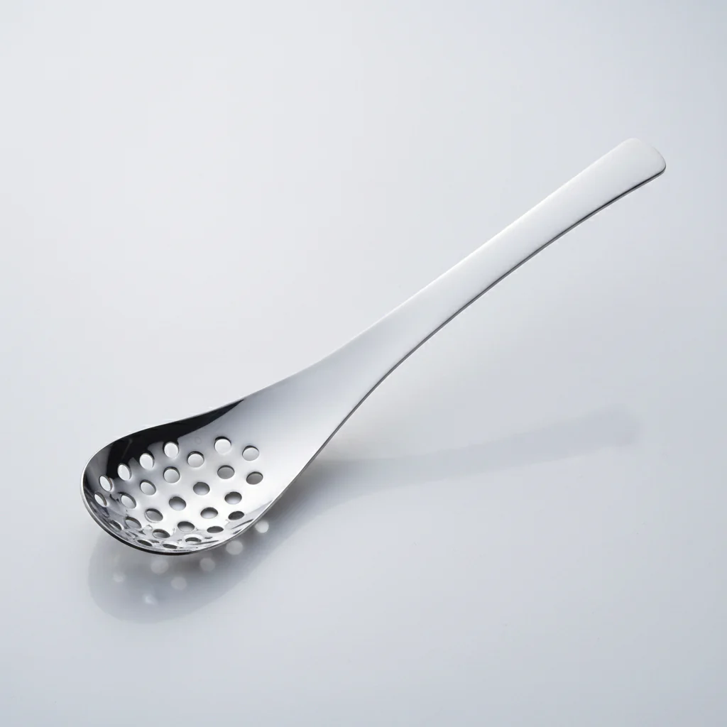 Tsubame Mirror Polished Stainless Steel Slotted Renge Spoon 18cm