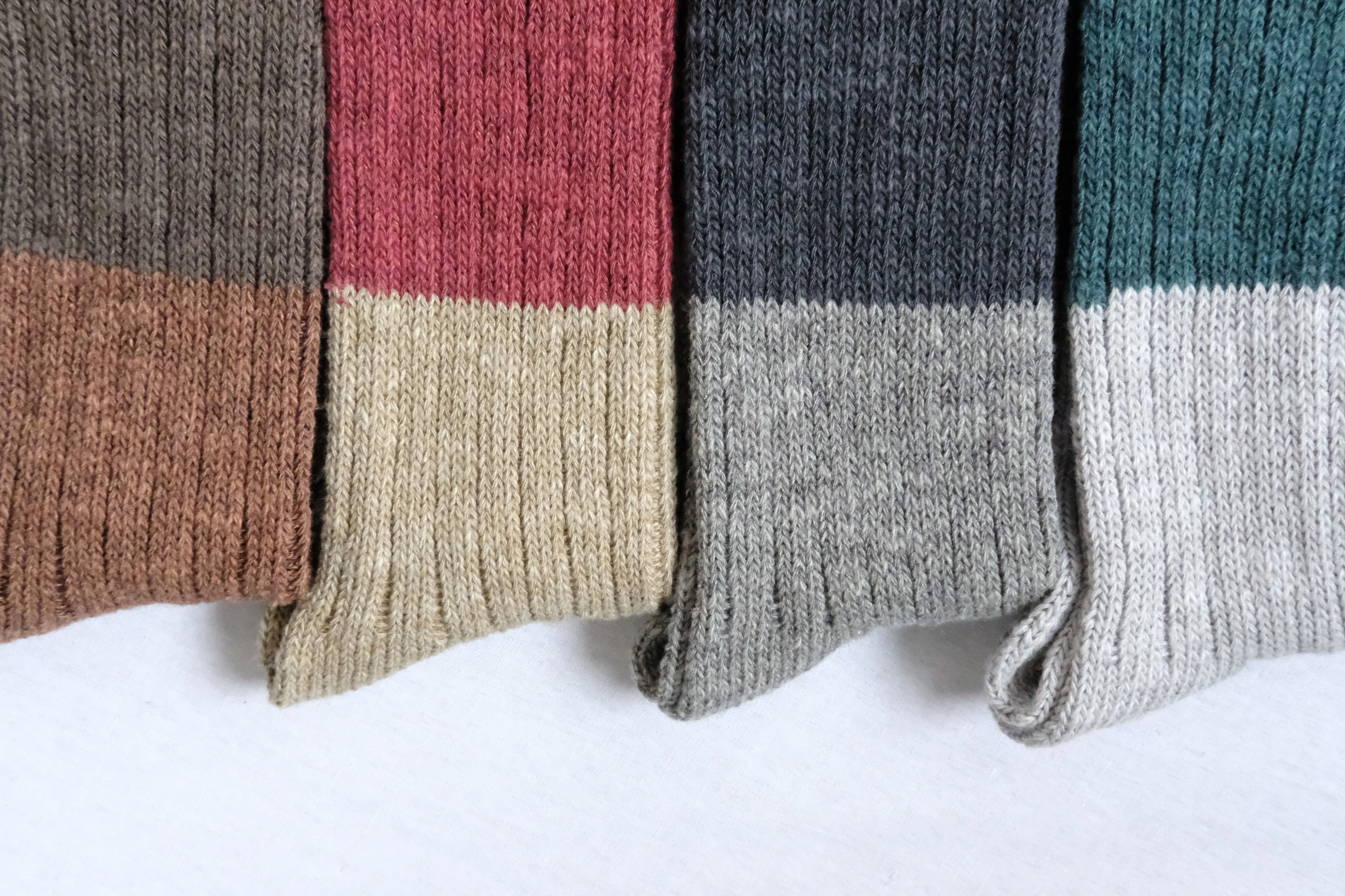 Wool Cotton Slab Socks - Brown - Image 8