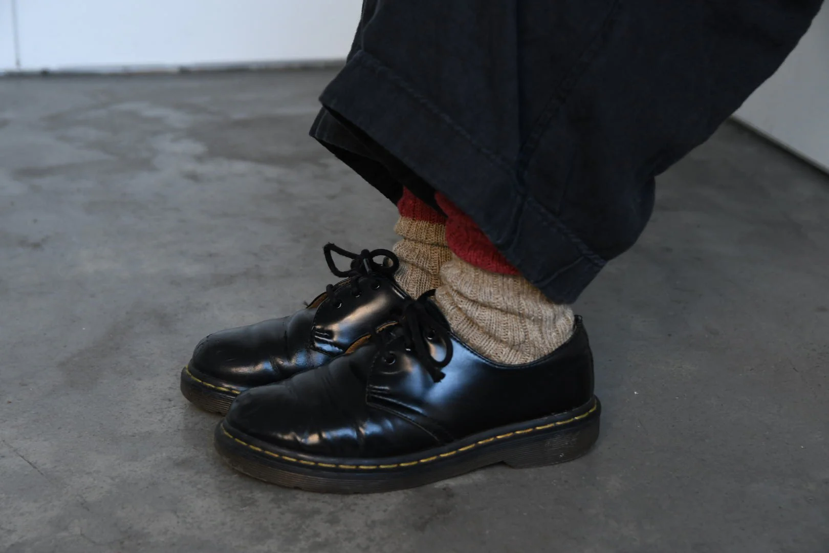 Wool Cotton Slab Socks - Red - Image 4
