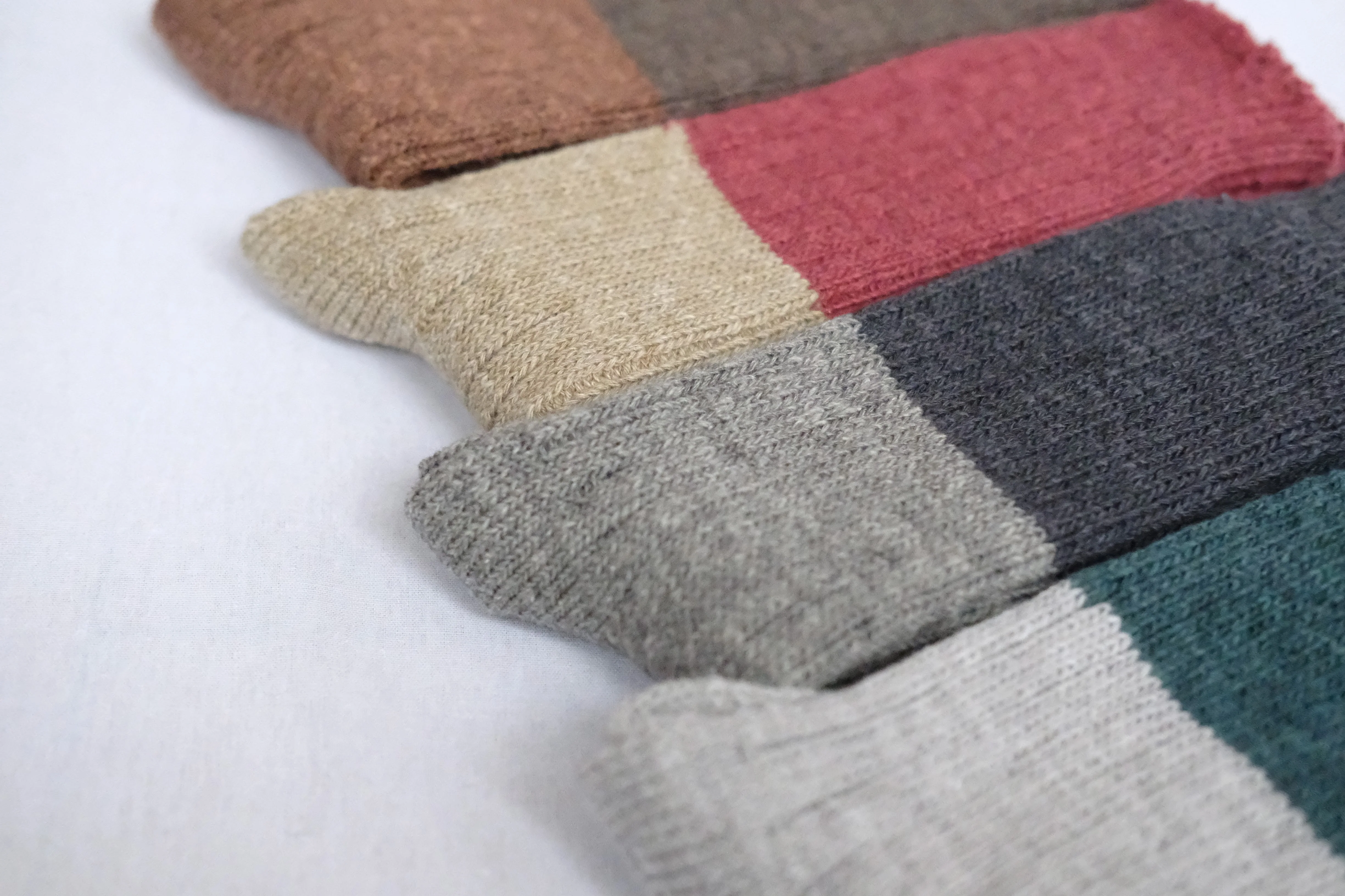 Wool Cotton Slab Socks - Red - Image 6