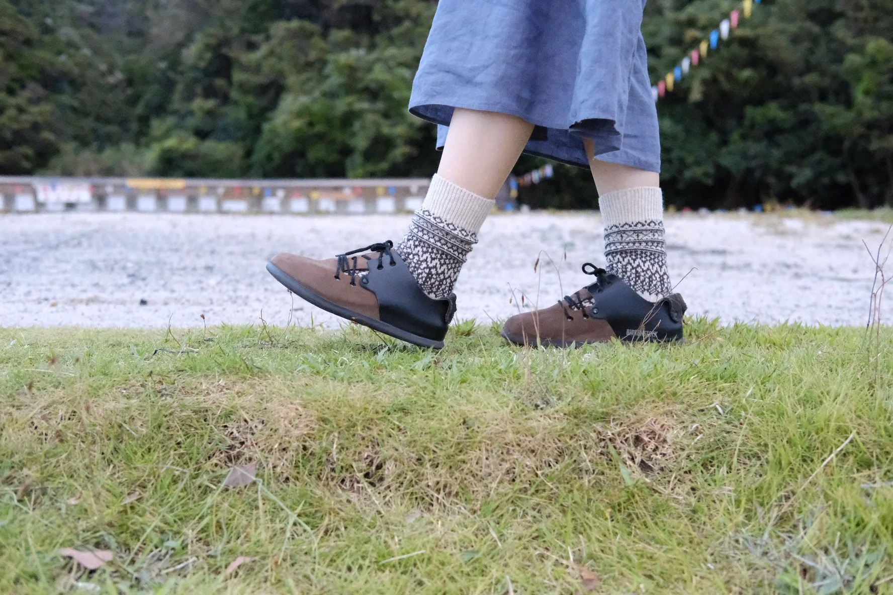 Wool Jacquard Socks - Oatmeal - Image 7